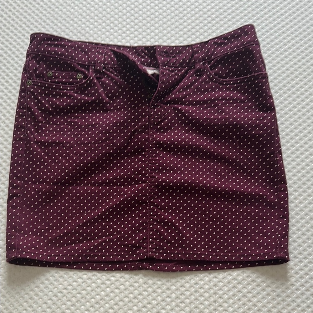 Polka Dot Burgundy Skirt